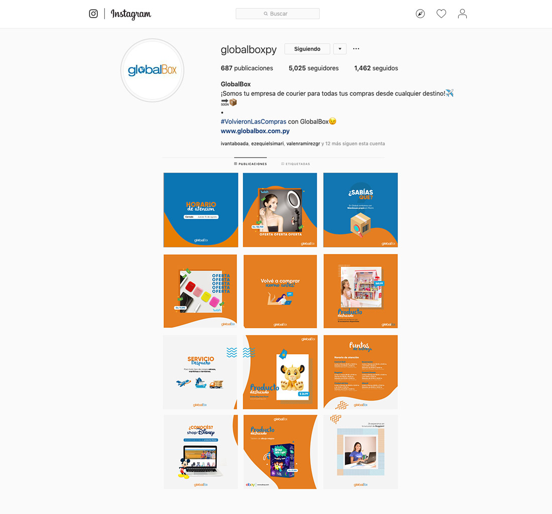 Feed de Instagram - Global Box